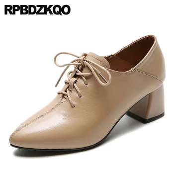 pumps thick genuine leather autumn block fashion brand women shoes 2019 pointed toe chunky lace up medium heels designer casual 
pumps thick genuine leather autumn block fashion brand women shoes 2019 pointed toe chunky lace up medium heels designer casual