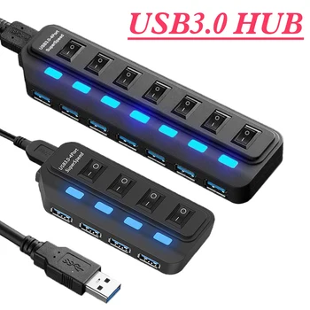 Multi USB 3.0 Hubs 4-Port/7-Port USB3.0 Hub with Independent LED Power Switch 2ft Extension Cable For PC Computer Accessories
Multi USB 3.0 Hubs 4-Port/7-Port USB3.0 Hub with Independent LED Power Switch 2ft Extension Cable For PC Computer Accessories