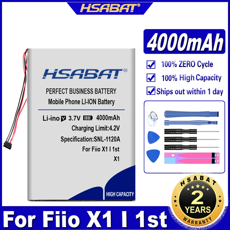 HSABAT X1 I 1st Gen 4000mAh Battery for Fiio Player 4 Lines+Connector Batteries | Электроника
