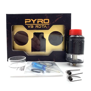 RunVape Pyro V3 RDTA 24mm Atomizer 2ml Advanced Airflow Intake System Deck with Clapton Coil Vape Tank 510 Mech Box Mod
RunVape Pyro V3 RDTA 24mm Atomizer 2ml Advanced Airflow Intake System Deck with Clapton Coil Vape Tank 510 Mech Box Mod
