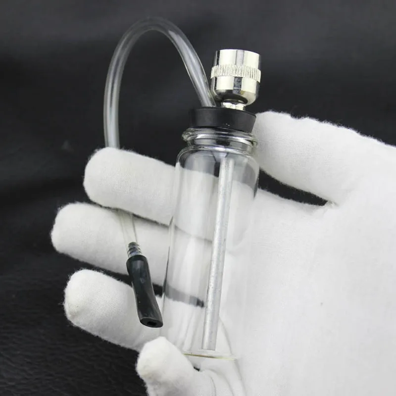 Фото Стеклянная мини-бутылка водопроводная труба портативная лампа для кальяна
