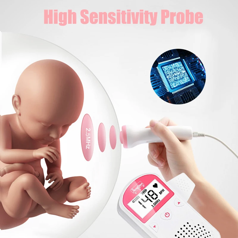 Fetal Doppler 2.5M Prenatal Baby Heart Rate Detector Household Sonar Doppler Stethoscope Pregnant Women Doppler Fetal Monitor 5 H029551bf8f114b9d91af6086bb901b40A