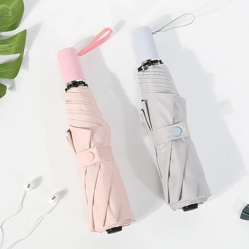 Simple All-Weather Umbrella Dual Purpose Solid Color Three Folding Parasol Vinyl Sun-resistant Parasol Umbrella Customizable Adv
Simple All-Weather Umbrella Dual Purpose Solid Color Three Folding Parasol Vinyl Sun-resistant Parasol Umbrella Customizable Adv