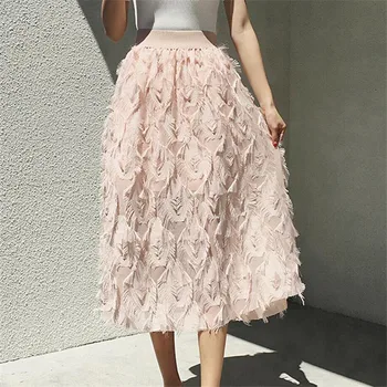 Women Tutu Tassel Skirts New Solid Elastic High Waist Maxi Skirt Female Feather Princess Bouffant Long Skirts Ladies' Underskirt
Women Tutu Tassel Skirts New Solid Elastic High Waist Maxi Skirt Female Feather Princess Bouffant Long Skirts Ladies' Underskirt