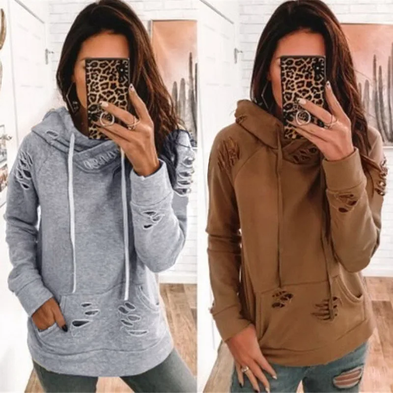 Puimentiua Hooded Sweatshirt Women Fashion Hole Drawstring Sweatshirt with Pocket New Brand Long Sleeve Streetwear Top Mujer
Puimentiua Hooded Sweatshirt Women Fashion Hole Drawstring Sweatshirt with Pocket New Brand Long Sleeve Streetwear Top Mujer
