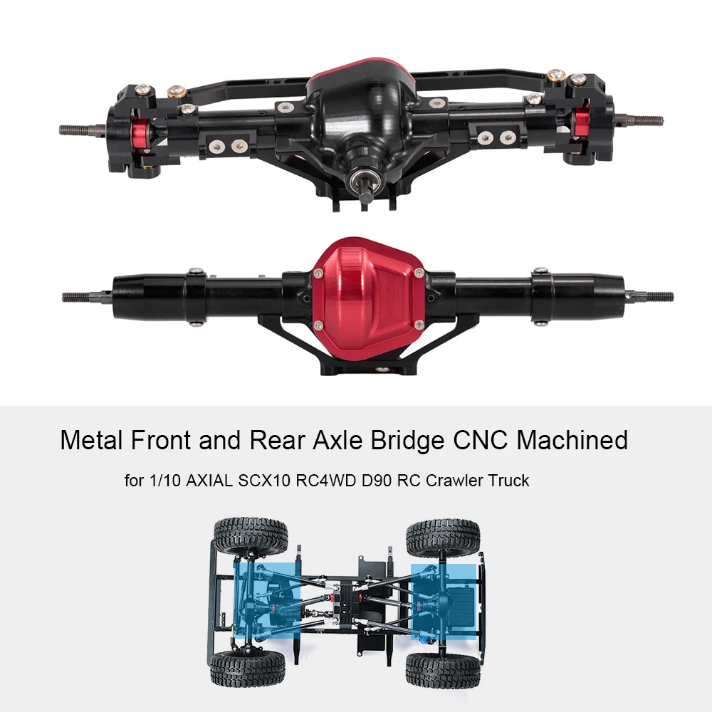 1/10 RC Crawler Metal Front and Rear Axle Bridge CNC Machined for AXIAL SCX10 RC4WD D90 Truck
1/10 RC Crawler Metal Front and Rear Axle Bridge CNC Machined for AXIAL SCX10 RC4WD D90 Truck