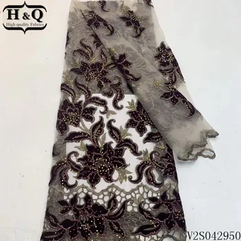 H&Q popular african velvet lace fabric 2020 high quality embroidery with stones french net laces fabrics 5 yards/piece for dress
H&Q popular african velvet lace fabric 2020 high quality embroidery with stones french net laces fabrics 5 yards/piece for dress
