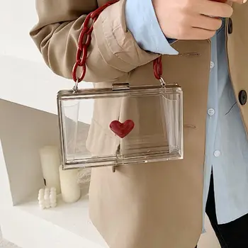 Chain Transparent Gel Bag Shoulder Bag Diagonal Bag Women Lady Heart Handbag Clear Bag Transparent Lipstick Bag Fashion
Chain Transparent Gel Bag Shoulder Bag Diagonal Bag Women Lady Heart Handbag Clear Bag Transparent Lipstick Bag Fashion