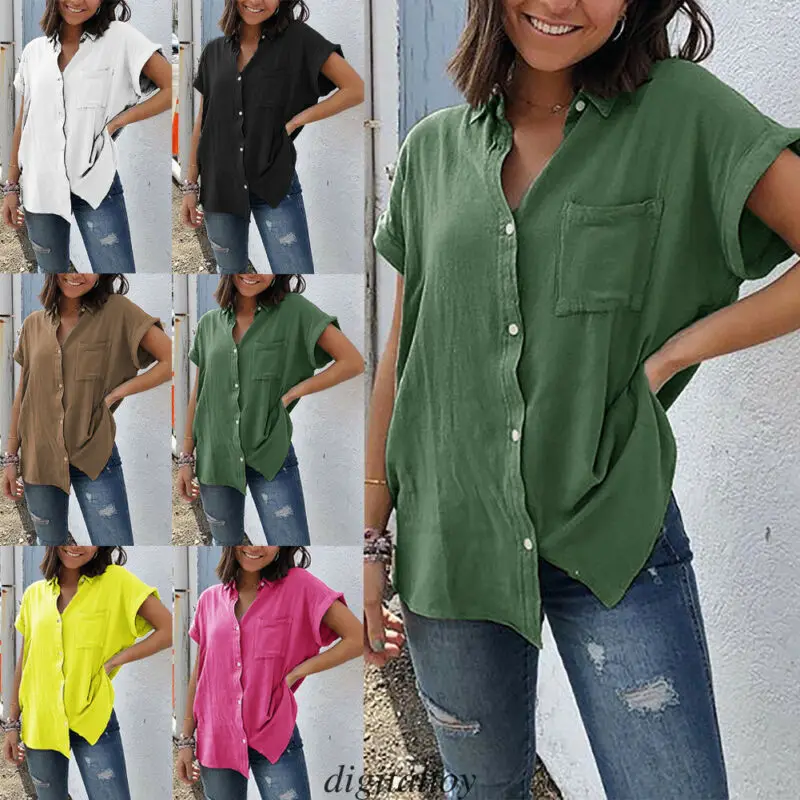 Women Cotton linen Regular Short Sleeve O-Neck Casual and Loose Solid Ultrathin and Soft Button Shirt Tops T-Shirt
Women Cotton linen Regular Short Sleeve O-Neck Casual and Loose Solid Ultrathin and Soft Button Shirt Tops T-Shirt