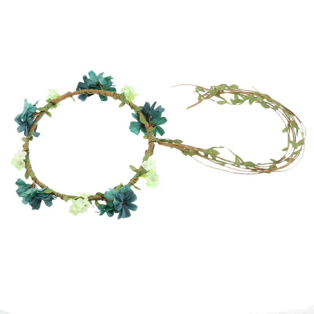 3 Colors Women Flower Headband Wreath Crown Floral Wedding Garland Festivals Photography 3 Colors Women Flower Headband Wreath Crown Floral Wedding Garland Festivals Photography