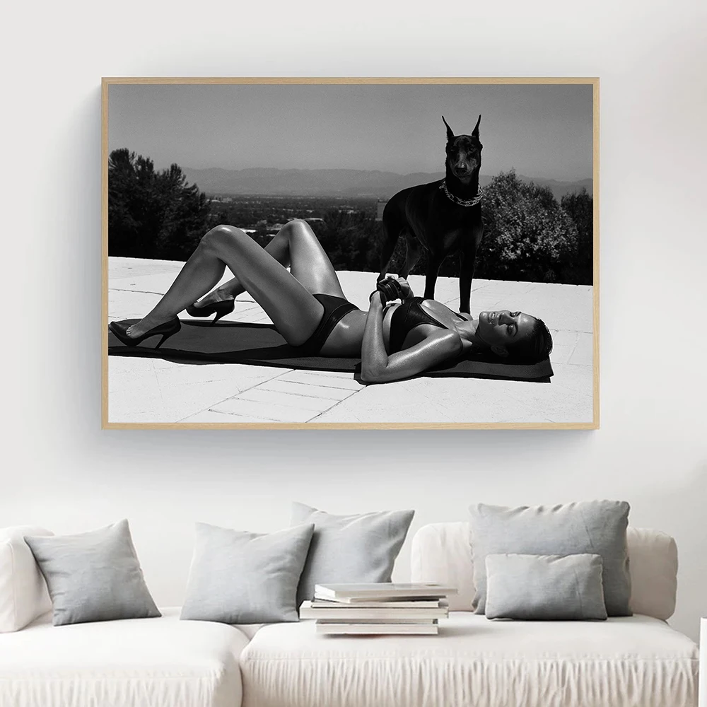 Black and White Vintage Sexy Women Fashion Dog Photography Canvas Painting Wall Art Picture Poster Modern Living Room Home Decor
Black and White Vintage Sexy Women Fashion Dog Photography Canvas Painting Wall Art Picture Poster Modern Living Room Home Decor