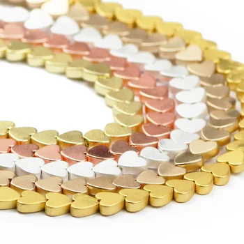 TREBGK Matte Gold Silvers Peach heart Hematite Natural Stone 6mm Spacers Loose Beads For Jewelry Making Diy bracelets Findings 
TREBGK Matte Gold Silvers Peach heart Hematite Natural Stone 6mm Spacers Loose Beads For Jewelry Making Diy bracelets Findings