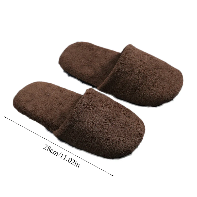 1 Pair Flock Bread Shoes Hotel Disposable Slippers Colorful winter Warm Home Women Slippers Bedroom Indoor Non-slip Slippers