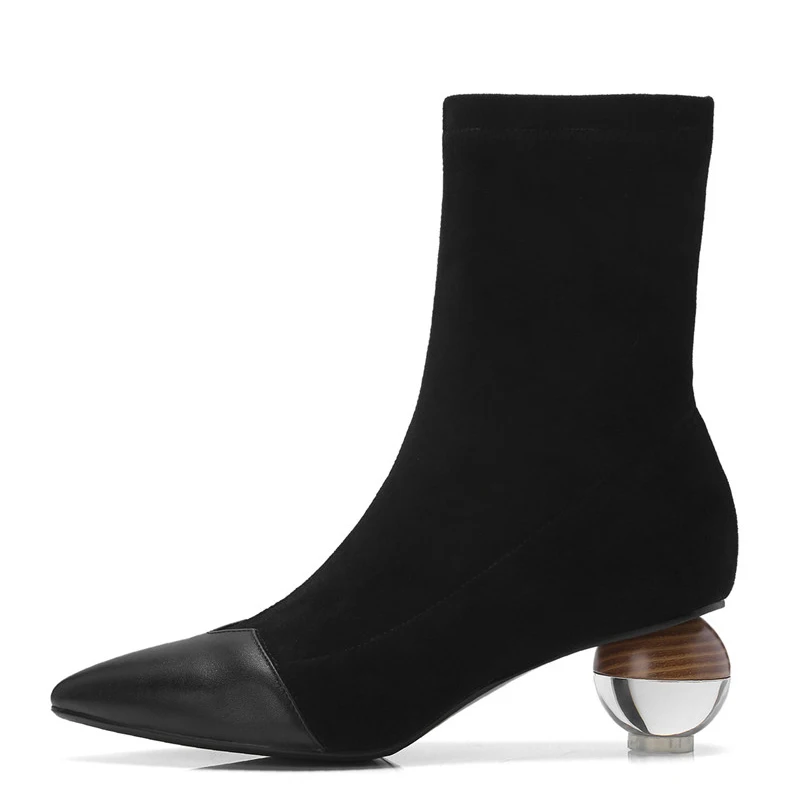 YECHNE Women's Genuine Leather Chelsea Boots Autumn Winter Mid Calf Martin Boots Plus Size 41 43 Black High Heeled Shoes
YECHNE Women's Genuine Leather Chelsea Boots Autumn Winter Mid Calf Martin Boots Plus Size 41 43 Black High Heeled Shoes