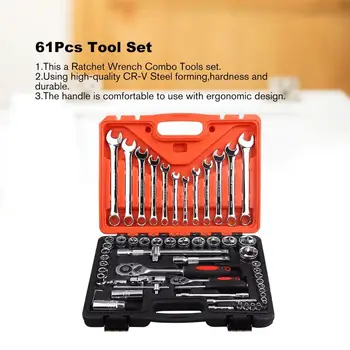 61Pcs Wrench Socket Spanner Screwdriver Combination Set Tool for Household Motorcycle Car Repair Hand Tools
61Pcs Wrench Socket Spanner Screwdriver Combination Set Tool for Household Motorcycle Car Repair Hand Tools