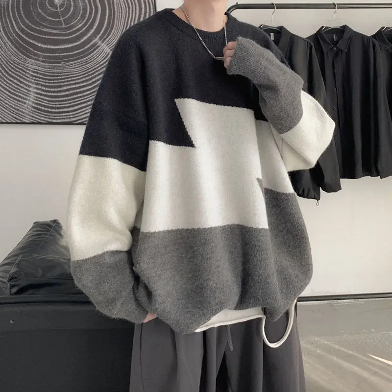 Men Winter Grandpa Sweater Fashion O-Neck Patchwork Oversized Pullover Male Streetwear Harajuku Knitted Tops Casual Warm Jumpers
Men Winter Grandpa Sweater Fashion O-Neck Patchwork Oversized Pullover Male Streetwear Harajuku Knitted Tops Casual Warm Jumpers