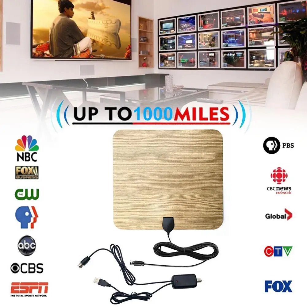 

1000 Mile 4K 1080P Signal Amplifier Digital TV Antenna Ground Wave Signal Receiver