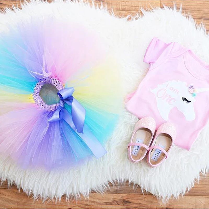 

Infant Unicorn Dress For Baby Girls Princess 1st Birthday Party Clothes Toddler Kids Baptism Gown Rainbow Tutu Outfits 1 Year