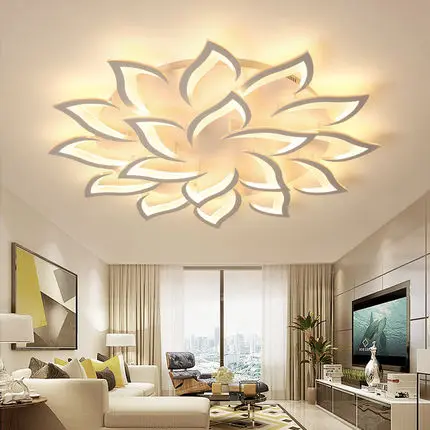

lustre led ceiling chandelier modern luxury lotus for living/dining room kitchen bedroom lamp art deco lighting fixtures