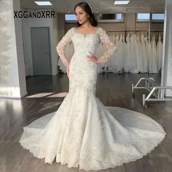 Romantic Mermaid Wedding Dress 2020 Lace Chapel Train Over Skirt Bridal Gown Luxury Long Skeeves Wedding Party Plus Size
Romantic Mermaid Wedding Dress 2020 Lace Chapel Train Over Skirt Bridal Gown Luxury Long Skeeves Wedding Party Plus Size