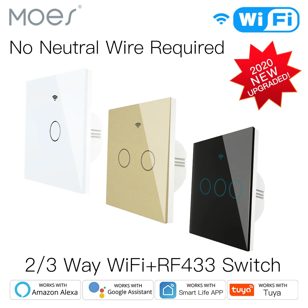NEW WiFi Smart Light Switch RF433 No Neutral Wire Single Fire Smart Life Tuya App Control Works with Alexa Google Home 220V EU
NEW WiFi Smart Light Switch RF433 No Neutral Wire Single Fire Smart Life Tuya App Control Works with Alexa Google Home 220V EU