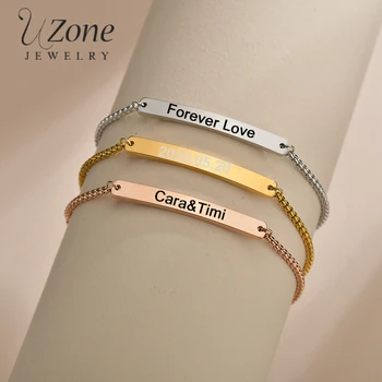 UZone Custom Engraving Name Date ID Bracelet For Kids Adult Stainless Steel Adjustable Chain Bracelets For Family Birthday Gift
UZone Custom Engraving Name Date ID Bracelet For Kids Adult Stainless Steel Adjustable Chain Bracelets For Family Birthday Gift