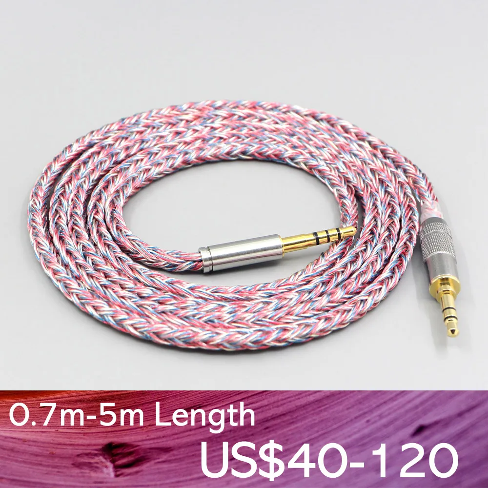 

LN007597 16 Core Silver OCC OFC Mixed Braided Cable For Denon AH-mm400 AH-mm300 AH-mm200 Beats solo2 solo3 SHP9500 Headphone