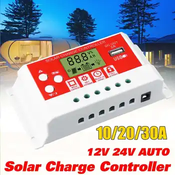 NEW 30A/20A/10A 12V 24V Auto Solar Charge Controller PWM Controllers LCD USB 5V Output Solar Panel Solar Charge Controller
NEW 30A/20A/10A 12V 24V Auto Solar Charge Controller PWM Controllers LCD USB 5V Output Solar Panel Solar Charge Controller