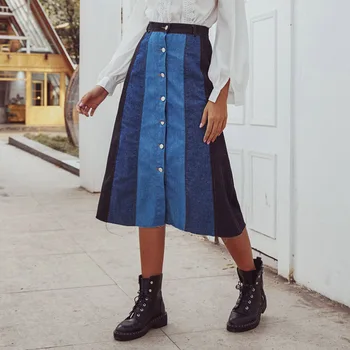 Blue Denim Skirt Women 2020 Korean Fashion A-Line Striped Midi Jeans Skirts Causal Mid-Calf Long Sirts Preppy Style XS-L
Blue Denim Skirt Women 2020 Korean Fashion A-Line Striped Midi Jeans Skirts Causal Mid-Calf Long Sirts Preppy Style XS-L
