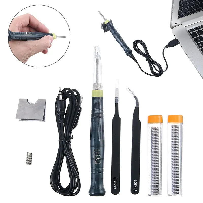 Mini Portable Professional Soldering Iron Pen Constant Temperature USB Powered 5V 8W Welding Kit Precision Weld Repair Hand Tool
Mini Portable Professional Soldering Iron Pen Constant Temperature USB Powered 5V 8W Welding Kit Precision Weld Repair Hand Tool