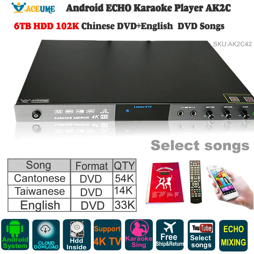 6TB HDD 102K Chinese,English Songs, AndroidKaraoke Player,Jukebox,ECHO Cloud Download,YOUTUBÊ,Home KTV Sing
6TB HDD 102K Chinese,English Songs, AndroidKaraoke Player,Jukebox,ECHO Cloud Download,YOUTUBÊ,Home KTV Sing