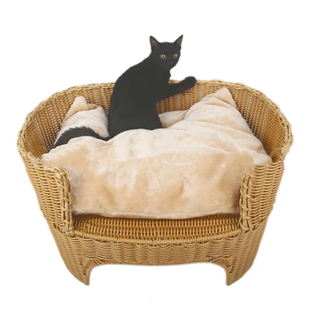 Rattan Weaving Pets Nest Kennel Dog Sofa Bed Manual Pe Imitation Cat Litter House Articles 
Rattan Weaving Pets Nest Kennel Dog Sofa Bed Manual Pe Imitation Cat Litter House Articles