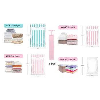 13pcs Home Vacuum Bag Foldable Compressed Organizer Clothes Storage Bag With Valve Pe Transparent Space Saving Seal Packet
13pcs Home Vacuum Bag Foldable Compressed Organizer Clothes Storage Bag With Valve Pe Transparent Space Saving Seal Packet