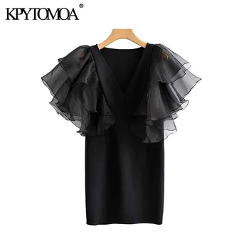 Vintage Sexy Organza Patchwork Ruffled Sheath Mini Dress Women 2020 Fashion V Neck Short Sleeve Side Zipper Female Dresses Mujer
Vintage Sexy Organza Patchwork Ruffled Sheath Mini Dress Women 2020 Fashion V Neck Short Sleeve Side Zipper Female Dresses Mujer