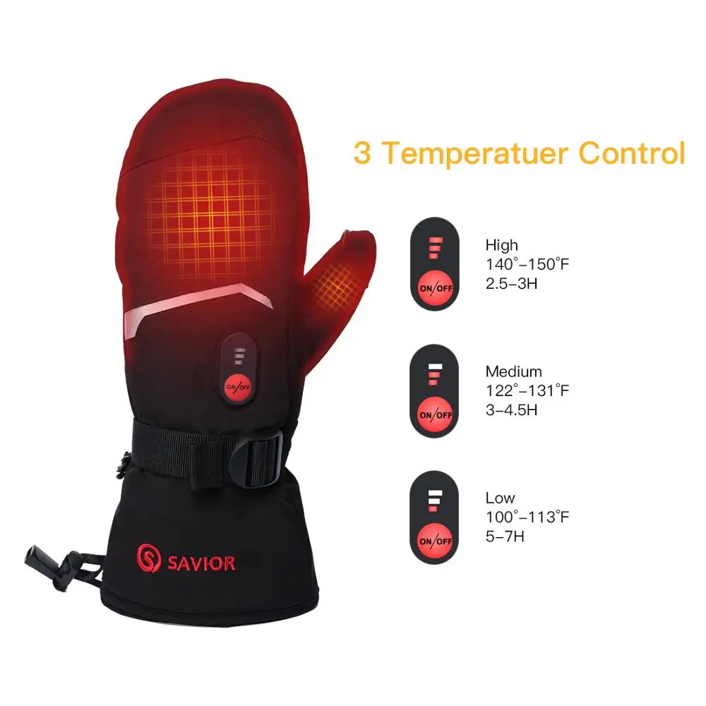 Перчатки с подогревом для пальцев Спасителя перчатки сенсорным экраном