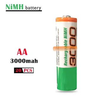 20pcs/lot AA 3000mAh 1.2V Rechargeable Ni-MH Battery for Flashlight Laser pen Digital cameras Toy
20pcs/lot AA 3000mAh 1.2V Rechargeable Ni-MH Battery for Flashlight Laser pen Digital cameras Toy