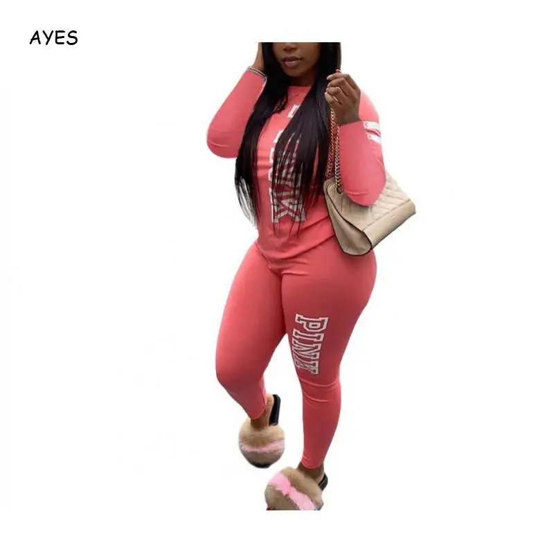 2020 Women Two Piece Set Pink Letter Print Tracksuits Spring Street t-shirt Tops and Jogger Set Suits Casual 2pcs Outfits
2020 Women Two Piece Set Pink Letter Print Tracksuits Spring Street t-shirt Tops and Jogger Set Suits Casual 2pcs Outfits