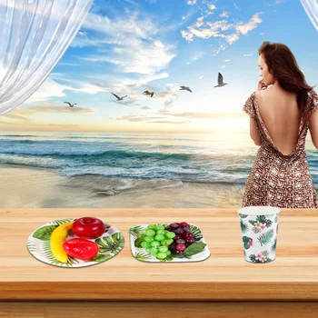 52pcs Hawaiian Theme Disposable Tableware Paper Cup Monstera Leaf Printing Plates Napkins Set Leaf Banner Set Festival Summer Pa
52pcs Hawaiian Theme Disposable Tableware Paper Cup Monstera Leaf Printing Plates Napkins Set Leaf Banner Set Festival Summer Pa