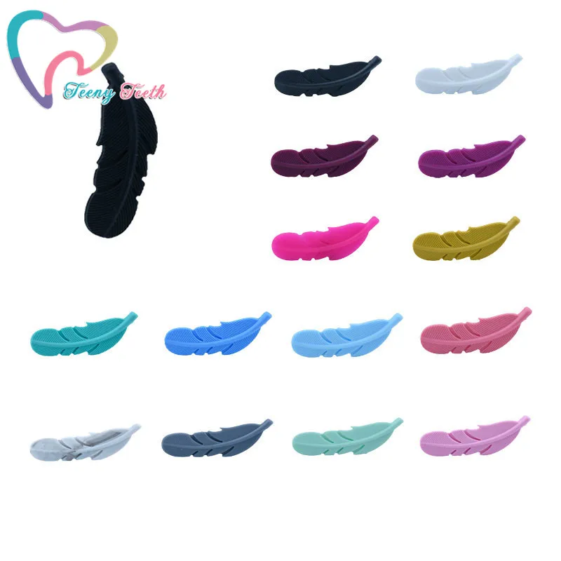 10 PCS Silicone Feather Beads Tiny Rod BPA Free Silicone Teethers Baby Toys Silicon Beads Baby Teething Silicone Rodent