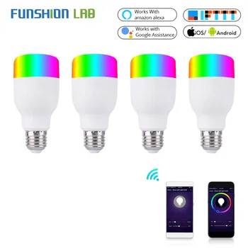 WiFi Smart Light Bulb Intelligent Colorful LED Lamp 7W RGBW APP Remote Control Works with Alexa Google for Smart Home E27 E26
WiFi Smart Light Bulb Intelligent Colorful LED Lamp 7W RGBW APP Remote Control Works with Alexa Google for Smart Home E27 E26