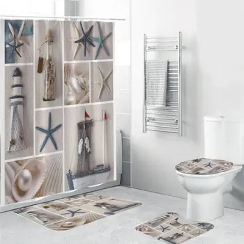 4PCS/Set Nautical Shower Curtain Floral Bath Curtain Waterproof Polyester Shower Non-Slip Bathroom Rugs Mat Set Toilet
4PCS/Set Nautical Shower Curtain Floral Bath Curtain Waterproof Polyester Shower Non-Slip Bathroom Rugs Mat Set Toilet