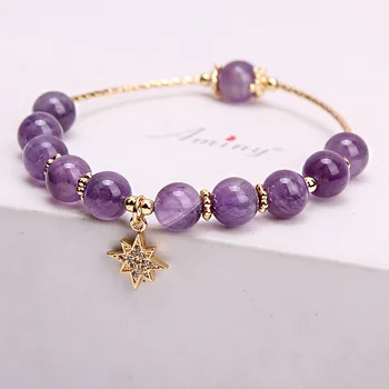 Natural purple crystal bracelet women's Single Circle tiff Gifts Vintage Bracelet Jewelry 
Natural purple crystal bracelet women's Single Circle tiff Gifts Vintage Bracelet Jewelry