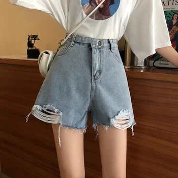 ZOSOL 2020 WOMEN'S of New Style with Holes Jeans Shorts Loose-Fit High-waisted Slimming Straight-Cut Loose Pants
ZOSOL 2020 WOMEN'S of New Style with Holes Jeans Shorts Loose-Fit High-waisted Slimming Straight-Cut Loose Pants