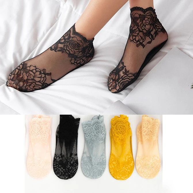 5 Pairs Women Socks Summer New Colorful Floral Lace Ankle Socks Palace Style Thin Transparent Socks Solid Cute Socks
5 Pairs Women Socks Summer New Colorful Floral Lace Ankle Socks Palace Style Thin Transparent Socks Solid Cute Socks