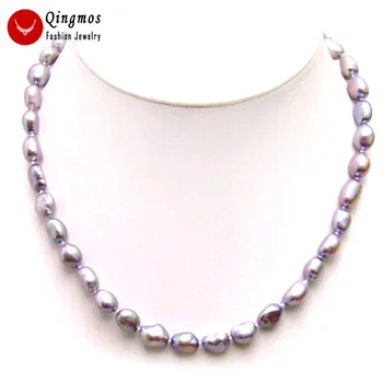 Qingmos Fashion Gray Pearl Necklace for Women with 7-9mm BAROQUE Natural Freshwater Pearl Chokers Jewelry 17" Colar Femme 5851
Qingmos Fashion Gray Pearl Necklace for Women with 7-9mm BAROQUE Natural Freshwater Pearl Chokers Jewelry 17" Colar Femme 5851