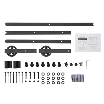 8FT Sliding Barn Door Hardware Roller Track Rail Kit Set For Sliding Closet Cabinet Barns- Both Exterior And Interior
8FT Sliding Barn Door Hardware Roller Track Rail Kit Set For Sliding Closet Cabinet Barns- Both Exterior And Interior