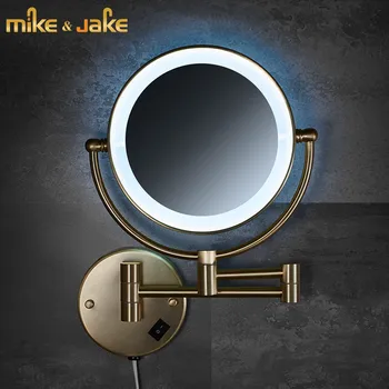 Gold brush Bathroom vanity mirror Brass mirror LED light double side light wall hanging retractable folding bathroom led mirror
Gold brush Bathroom vanity mirror Brass mirror LED light double side light wall hanging retractable folding bathroom led mirror