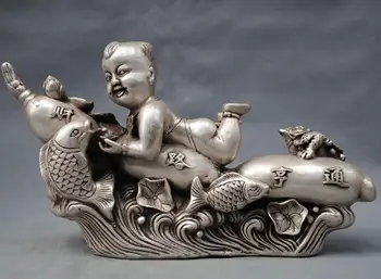 mei 12" China Silver Bronze Kid Boy Ride Ginseng Fish $ Toad Getting Rich Statue
mei 12" China Silver Bronze Kid Boy Ride Ginseng Fish $ Toad Getting Rich Statue
