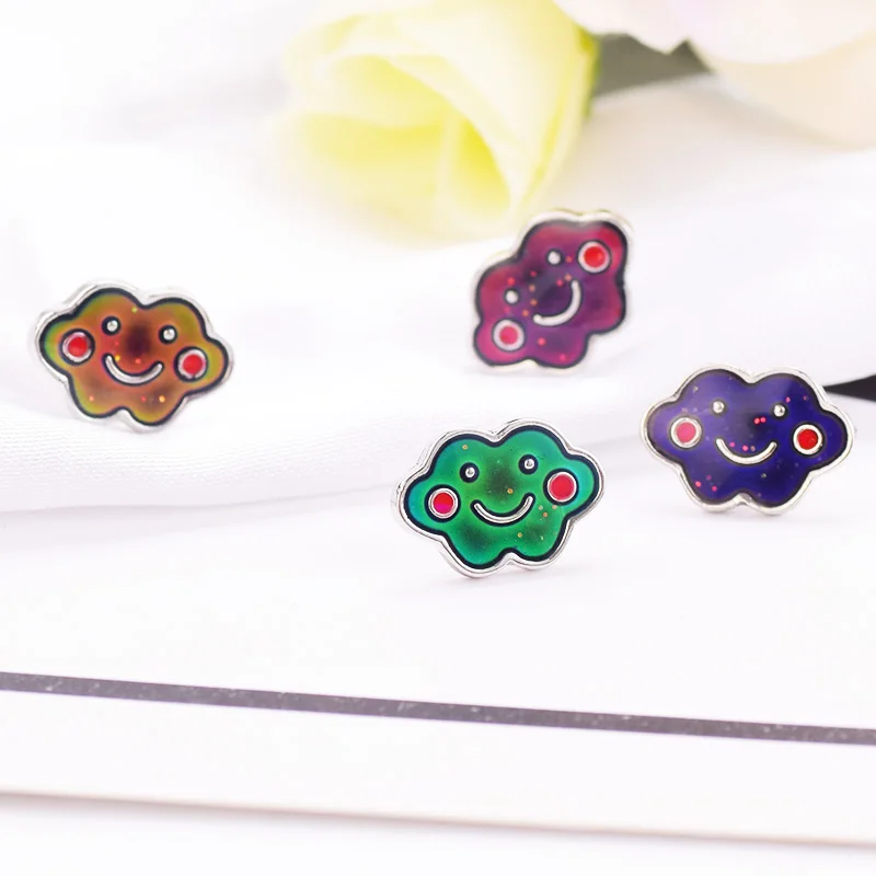 Mood Trendy Enamel Colorful Smile Clouds Stud Jewelry Mood Clouds Earring Temperature Control Color Change Earring Woman Gift
Mood Trendy Enamel Colorful Smile Clouds Stud Jewelry Mood Clouds Earring Temperature Control Color Change Earring Woman Gift