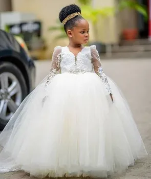 Ivory White Ball Gown Girls Clothes Long Sleeve Little Girl Pageant Dresses With Beads Flower Girl Dress For Wedding
Ivory White Ball Gown Girls Clothes Long Sleeve Little Girl Pageant Dresses With Beads Flower Girl Dress For Wedding
